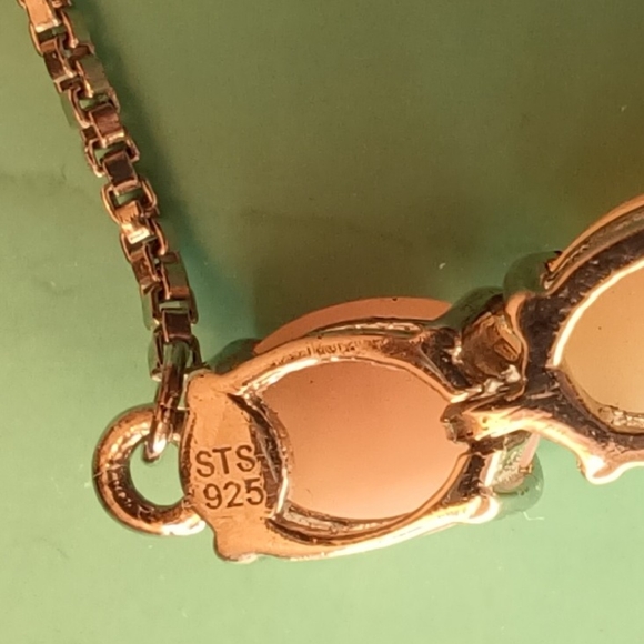 Pink Opal 925 adjustable bracelet. - Picture 6 of 6